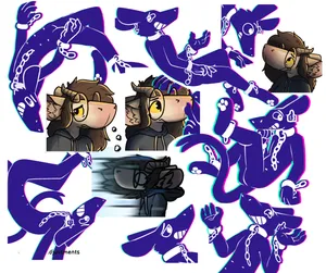 a compilation image of my favourite pebble & rascal expressions and poses
