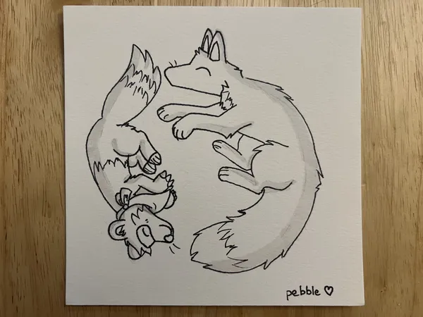 a traditional drawing on a 5