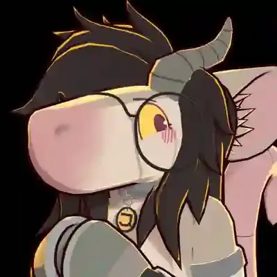 a short clip of pebble, blushing and looking away from the viewer, tapping its hooves together shyly. ocassionally it blinks and flicks its ear.