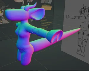 a view of the arm, with defined sharp edges, and a large equine hoof at the end.