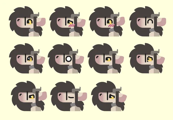 a bunch of minimalist stylised icons of pebble's face with different expressions.