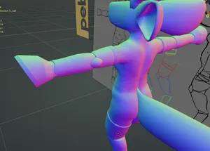 the same arm from the back, showing off the diamond shaped elbow cap, also how the tail is seamlessly attached to the body.